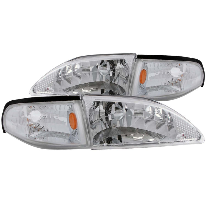 Anzo USA 121262 Crystal Headlight Set; Clear Lens; Chrome Housing; Pair; 2 pc.; - Truck Part Superstore