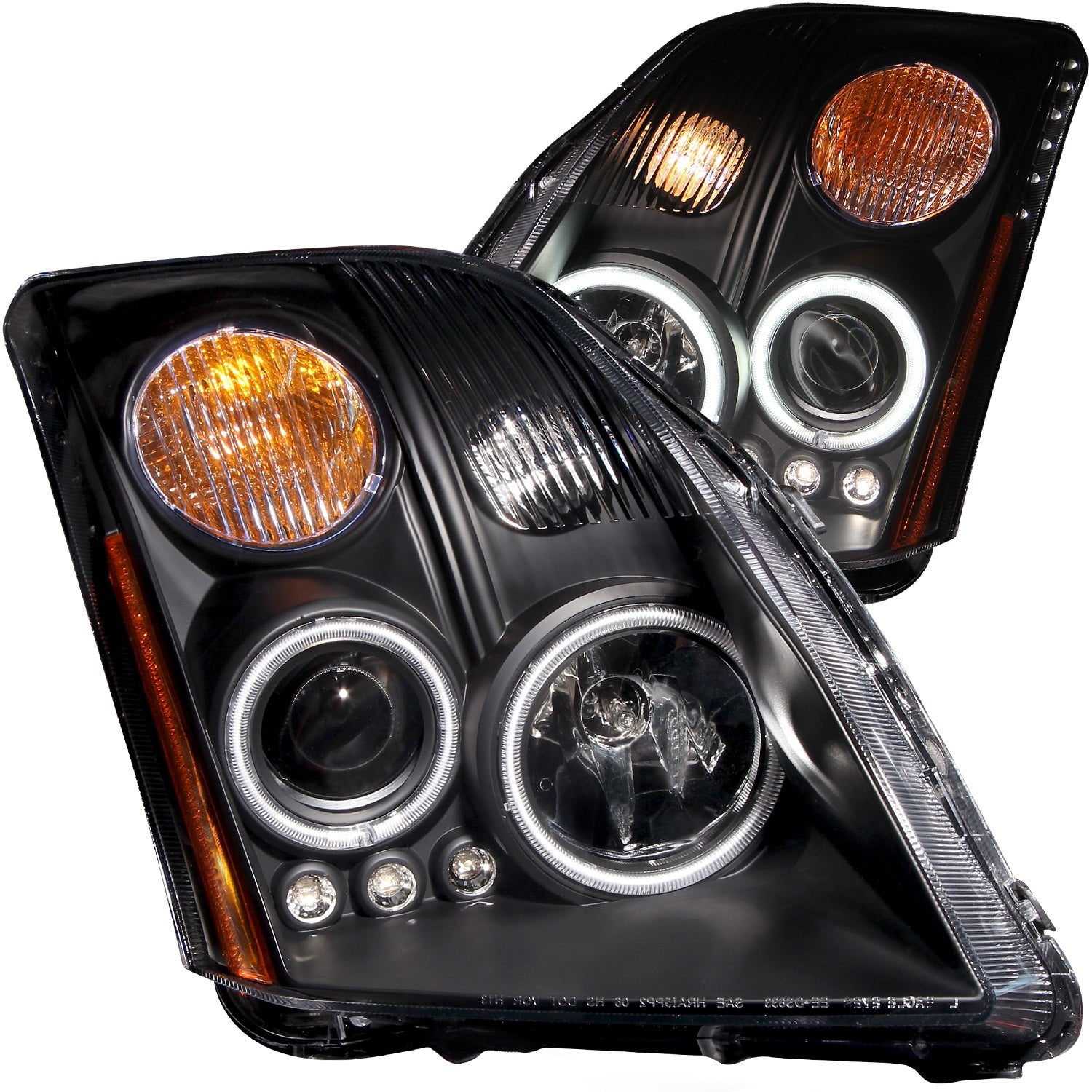 Anzo USA 121276 Projector Headlight Set w/Halo; Clear Lens; Black Housing; Pair; - Truck Part Superstore
