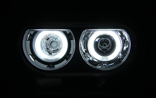 Anzo USA 121306 Projector Headlight Set w/Halo; Clear Lens; Black Housing; Pair; CCFL; - Truck Part Superstore