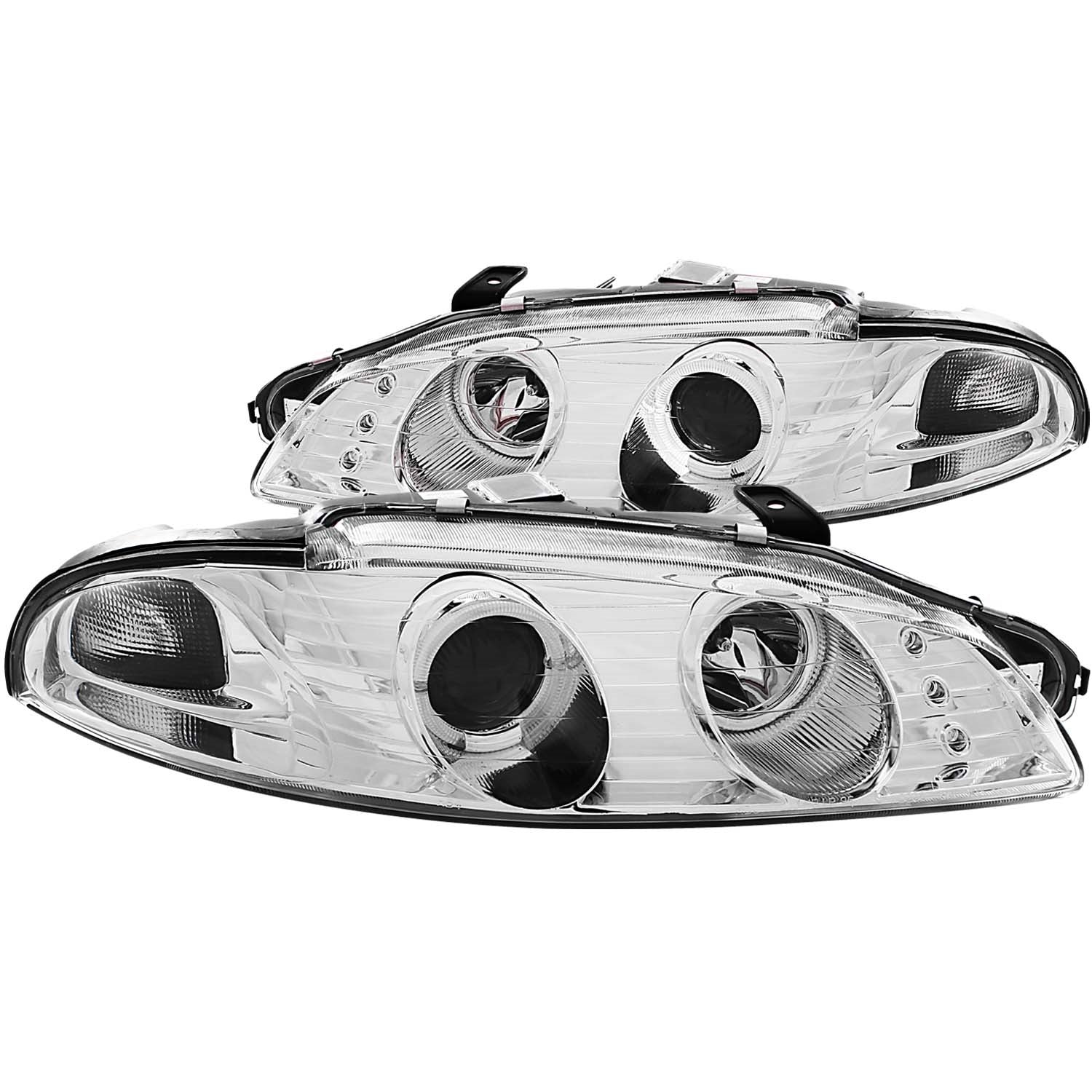 ANZO USA 121378 Projector Headlight Set w/Halo; Clear Lens; Chrome Housing; G2 Pair; - Truck Part Superstore
