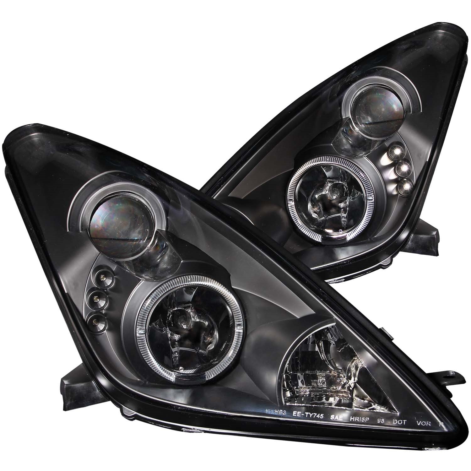 Anzo USA 121387 Projector Headlight Set w/Halo; Clear Lens; Black Housing; Pair; CCFL; - Truck Part Superstore