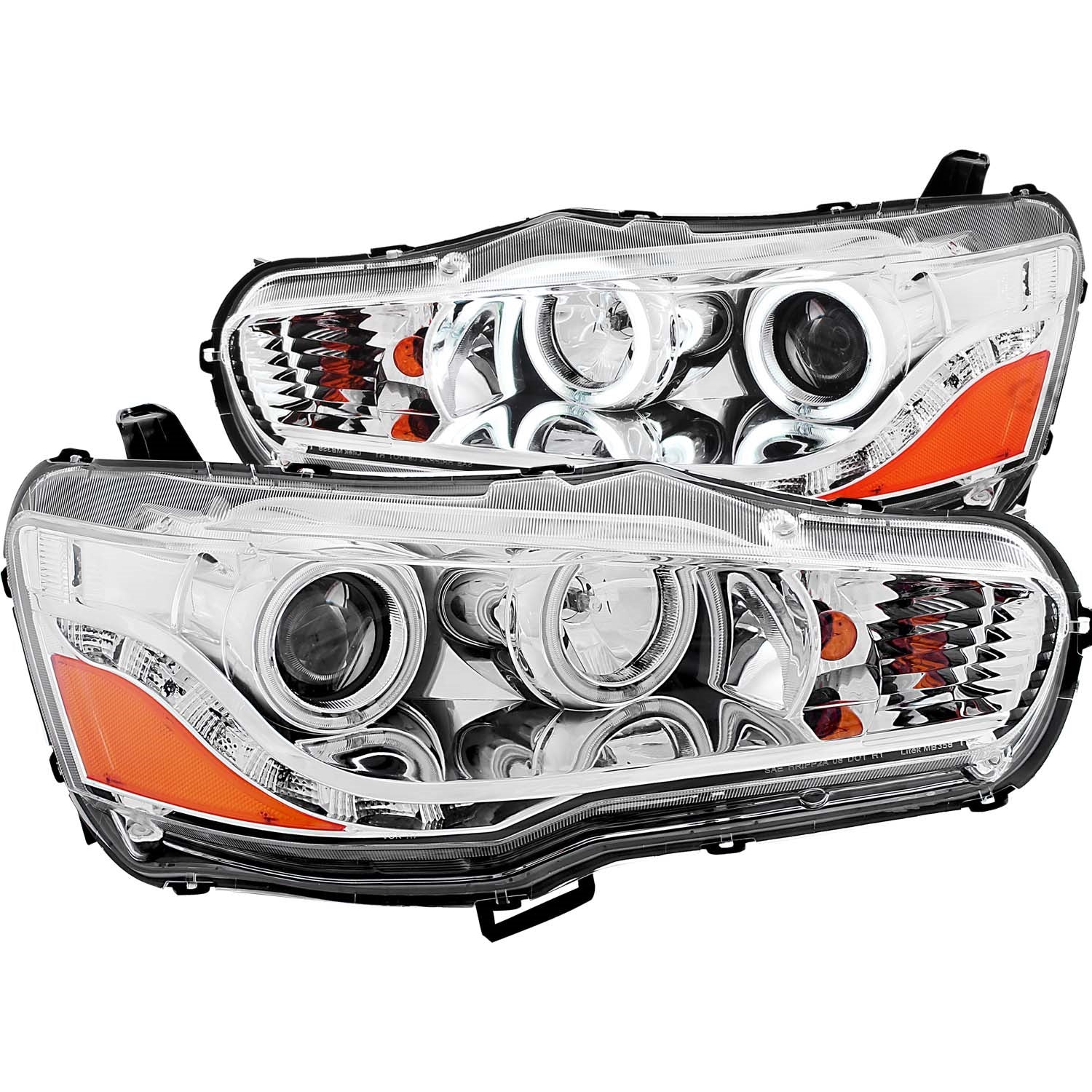 Anzo USA 121427 Projector Headlight Set w/Halo; Clear Lens; Chrome Housing; Pair; CCFL; - Truck Part Superstore