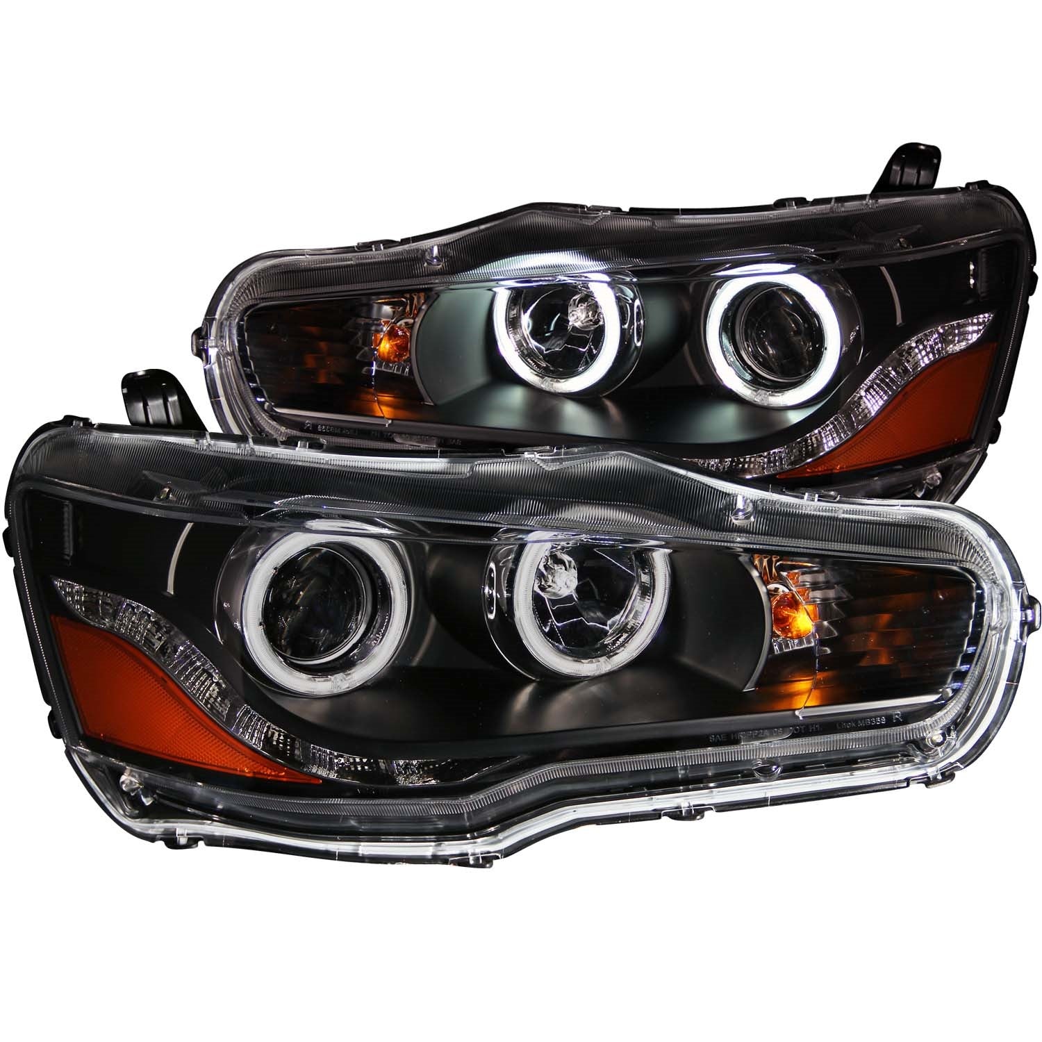 Anzo USA 121428 Projector Headlight Set w/Halo; Clear Lens; Black Housing; Pair; CCFL; - Truck Part Superstore