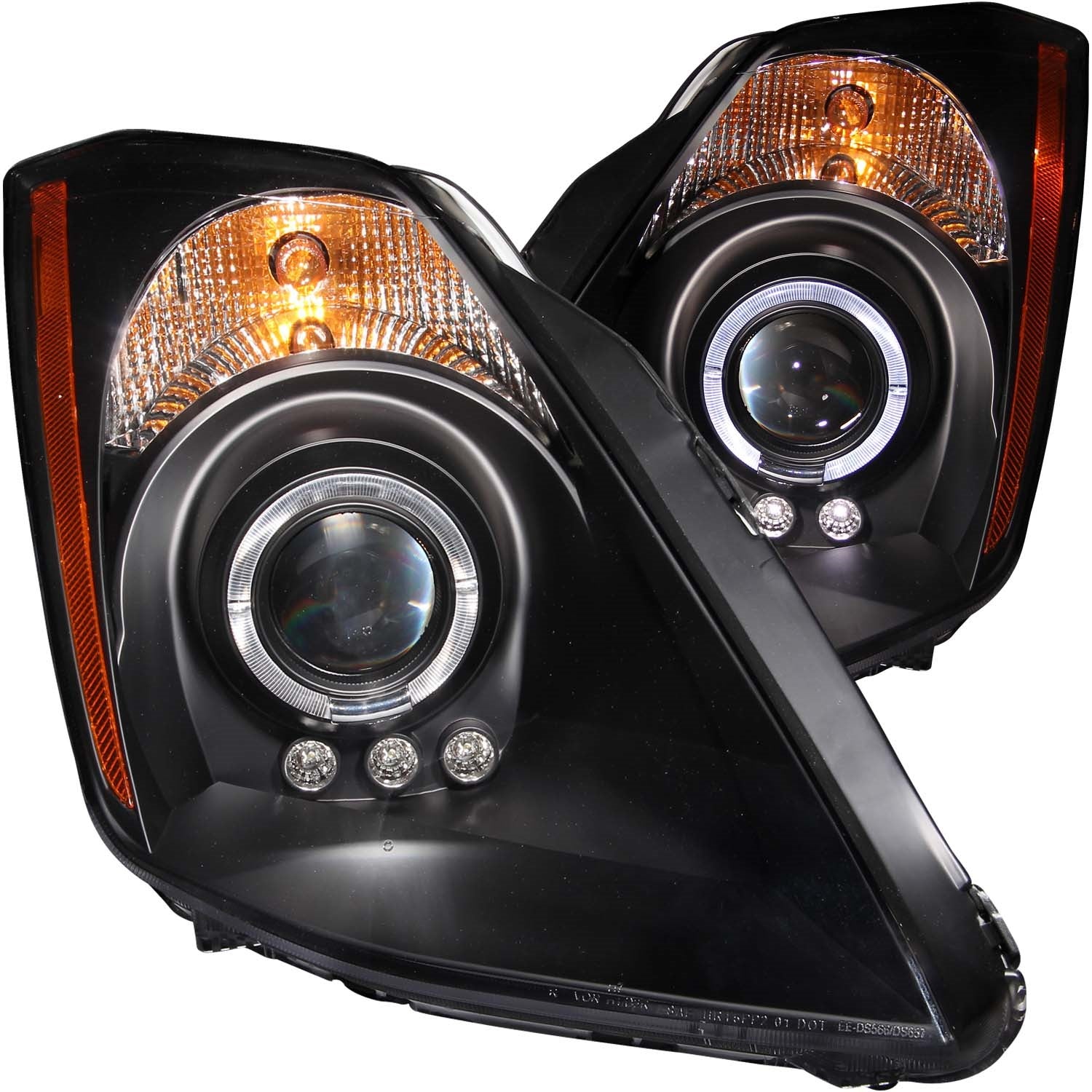 Anzo USA 121444 Projector Headlight Set w/Halo; Clear Lens; Black Housing; Pair; - Truck Part Superstore