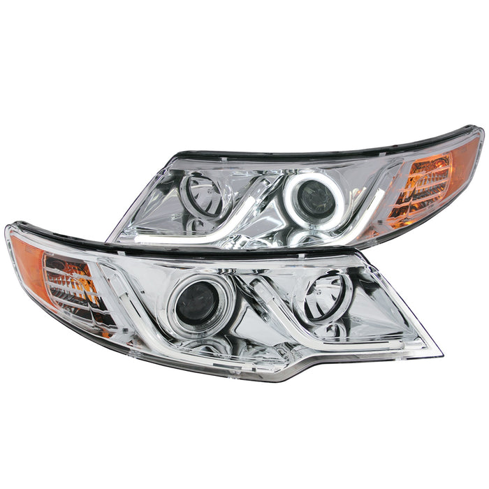 ANZO USA 121457 Projector Headlight Set; Clear Lens; Chrome Housing; G2; Pair; CCFL; - Truck Part Superstore