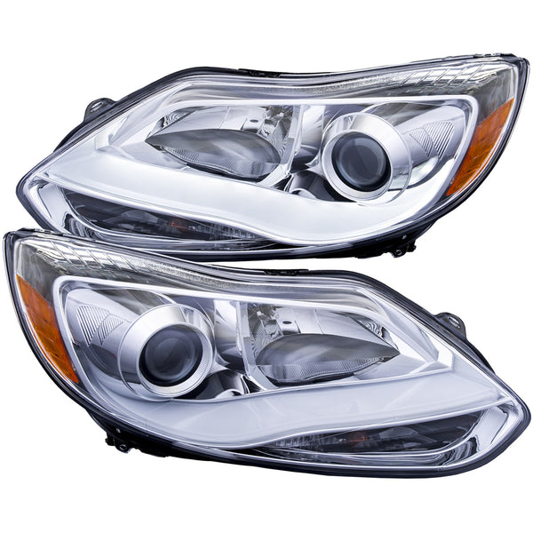 ANZO USA 121491 Projector Headlight Set; Clear Lens; Chrome Housing; Pair; w/Plank Style Design; - Truck Part Superstore