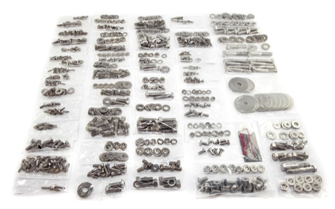 Omix 12215.11 Body Fastener Kit; 754 pc.; Stainless Steel; For Models w/Hardtop; - Truck Part Superstore