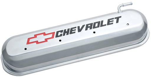 Chevrolet Performance Parts 141-264 Engine Valve Covers Tall Style Die Cast Polished with Bowtie Logo LS Engines Recessed Black Chevrolet & Red Bowtie Logos Chevrolet Performance Parts - Truck Part Superstore