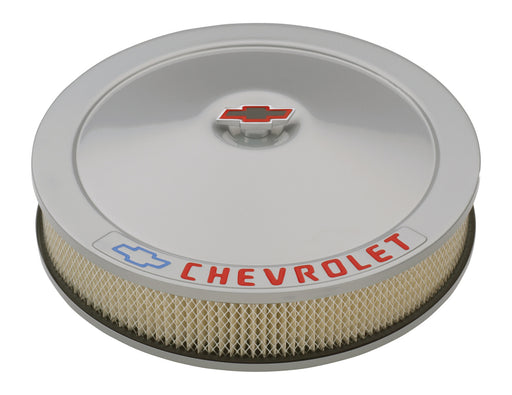 Chevrolet Performance Parts 141-362 Engine Air Cleaner Kit 14 Inch Diameter Metallic Gray Chevy Lettering W/ Bowtie Nut Chevrolet Performance Parts - Truck Part Superstore