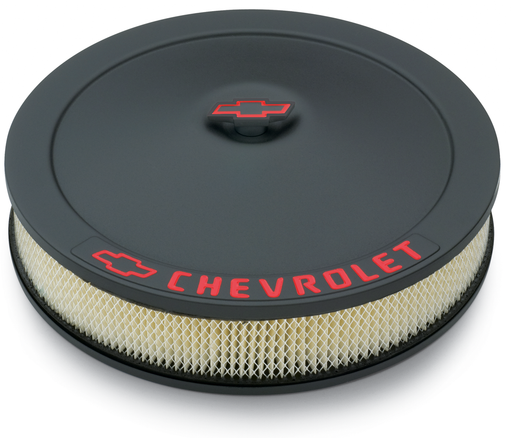Chevrolet Performance Parts 141-752 Engine Air Cleaner Kit 14 Inch Diameter Black Crinkle Chevy Lettering W/Bowtie Nut Chevrolet Performance Parts - Truck Part Superstore