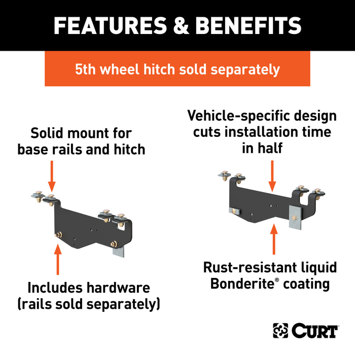 CURT 16443 CURT 16443 5th Wheel Installation Brackets; Select Ford F-250; F-350 Super Duty - Truck Part Superstore