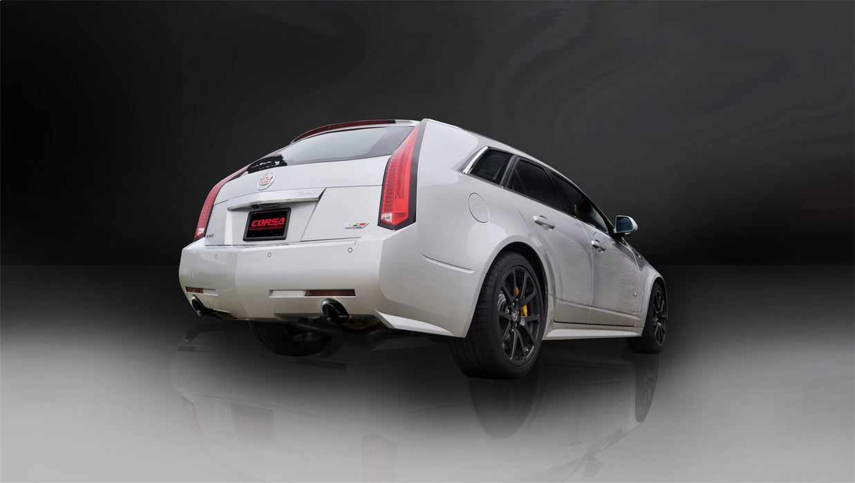 Corsa Performance 14948BLK 2.5 Inch Axle-Back Sport Dual Exhaust 3.5 Inch Black Tips 11-14 Cadillac CTS-V Wagon 6.2L V8 Stainless Steel Corsa Performance - Truck Part Superstore