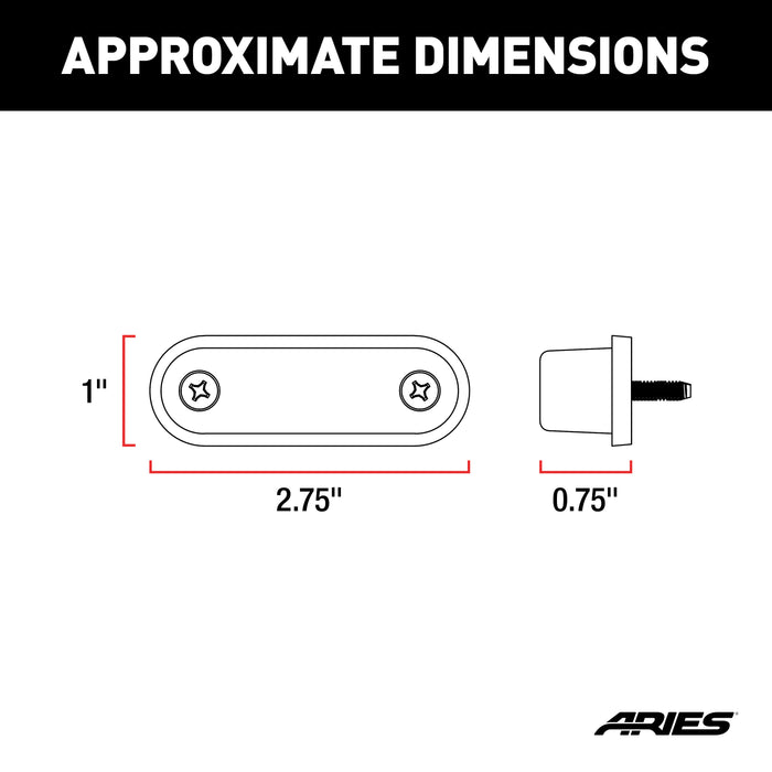 ARIES 1500240 ARIES 1500240 Jeep Fender Flare LED Side Marker Lights; DOT-Approved - Truck Part Superstore