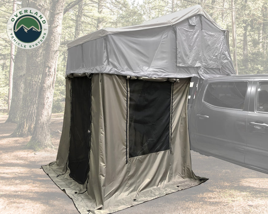 Overland Vehicle Systems 18039836 Roof Top Tent 3 Annex 86x76X82 Inch Green Base Black Floor and Travel Cover Nomadic Overland Vehicle Systems - Truck Part Superstore