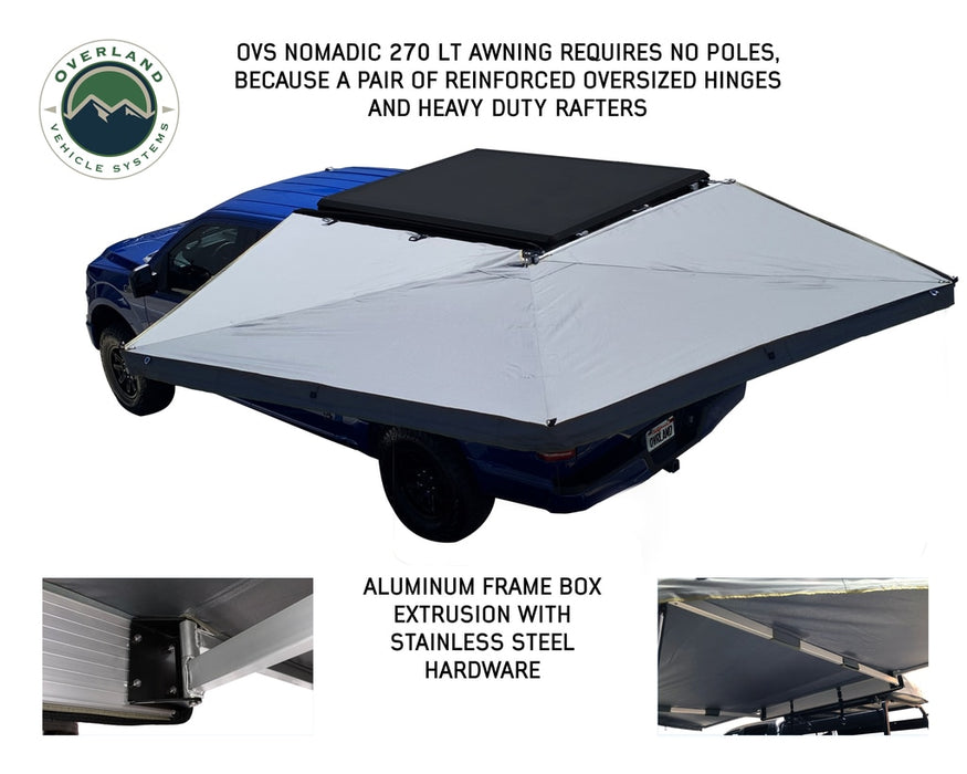 Overland Vehicle Systems 19559907 Nomadic 270 LT Driver Side Awning With Bracket Kit Overland Vehicle Systems - Truck Part Superstore