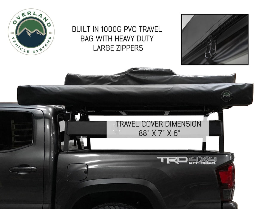 Overland Vehicle Systems 19609907 Awning 180 Degree Dark Gray Cover With Black Cover Universal Nomadic Overland Vehicle Systems - Truck Part Superstore