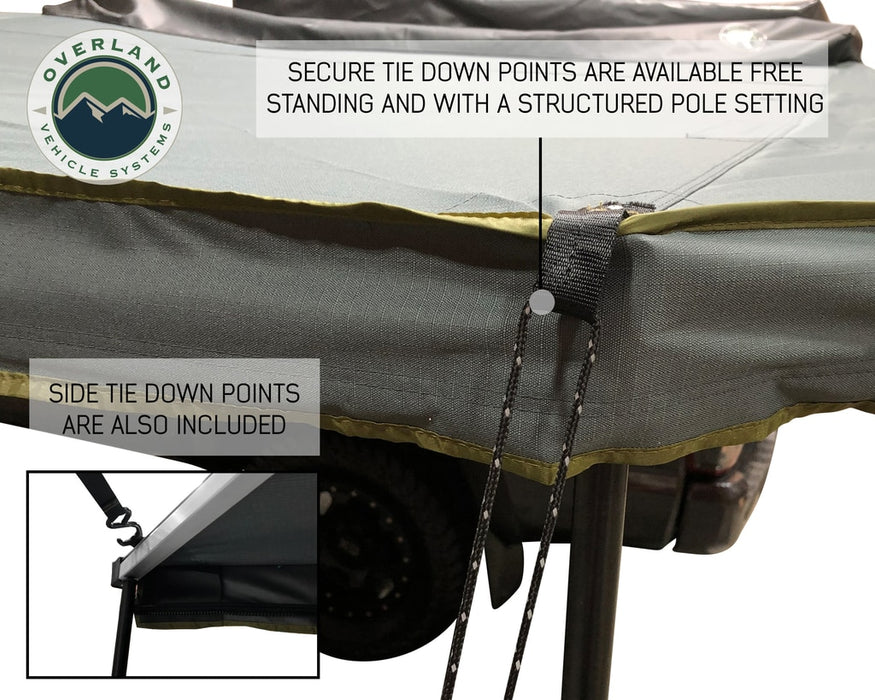Overland Vehicle Systems 19619907 Awning Tent 180 Degree 88 SF of Shelter With Zip In Wall Nomadic Overland Vehicle Systems - Truck Part Superstore