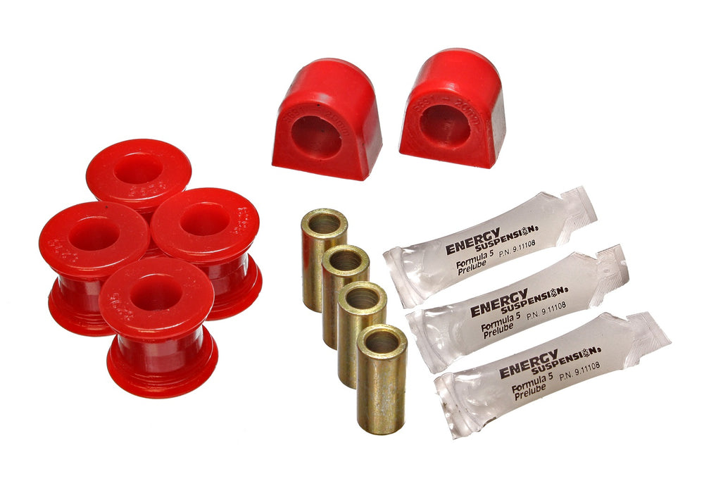 Energy Suspension 19.5102R Sway Bar Bushing Set; Red; Rear; Bar Dia. 20mm; Performance Polyurethane; - Truck Part Superstore