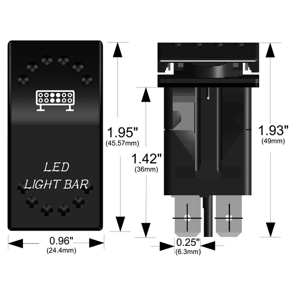 Bulldog Winch 20260 Rocker Switch On/Off 5 Pin LED Light Bar White Bulldog Winch - Truck Part Superstore