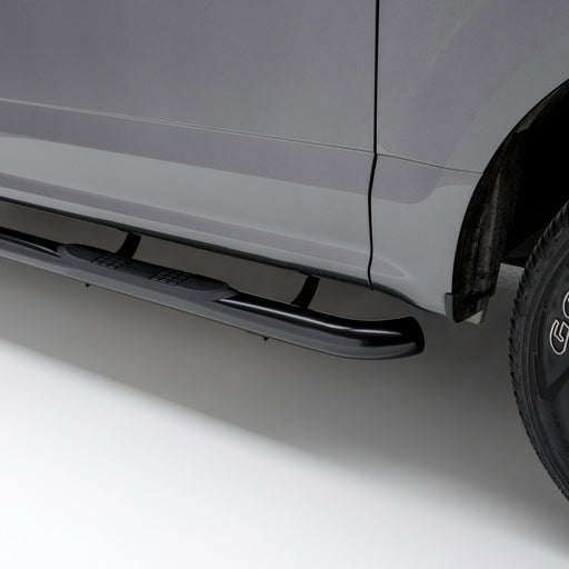 ARIES 204012 3in. Round Black Steel Side Bars; Select Chevrolet Tahoe; GMC Yukon - Truck Part Superstore