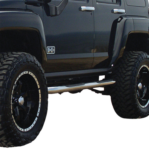 ARIES 204076-2 3in. Round Polished Stainless Side Bars; Select Hummer H3 - Truck Part Superstore