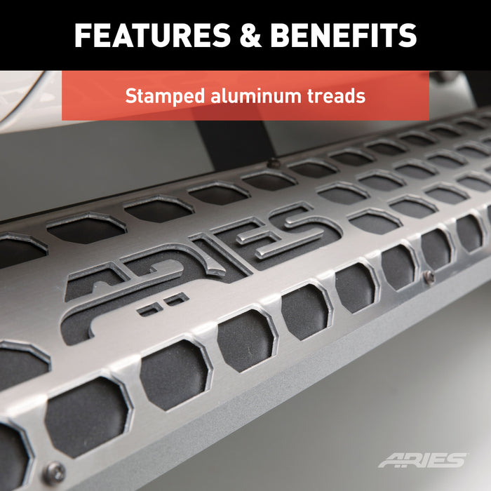 ARIES 2055175 ARIES 2055175 Paintable 75-Inch Raw Aluminum AdvantEDGE Running Board Step Pad - Truck Part Superstore