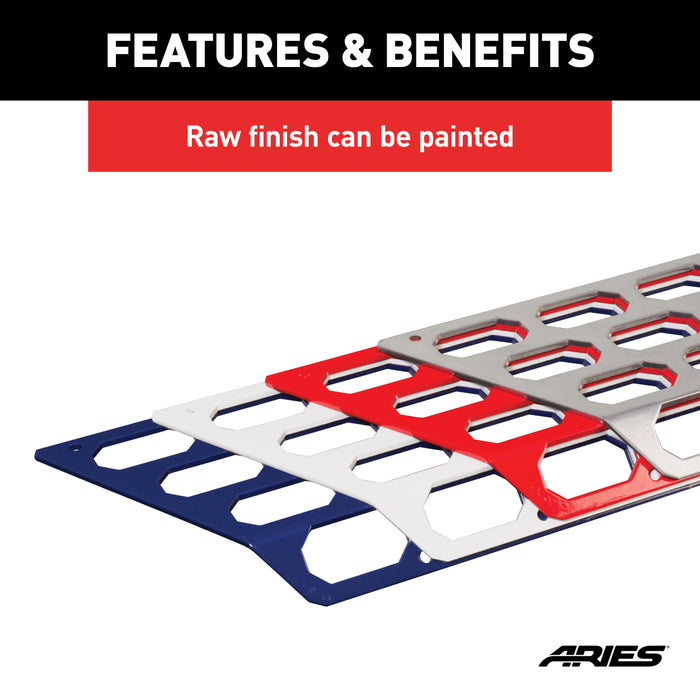 ARIES 2055175 ARIES 2055175 Paintable 75-Inch Raw Aluminum AdvantEDGE Running Board Step Pad - Truck Part Superstore