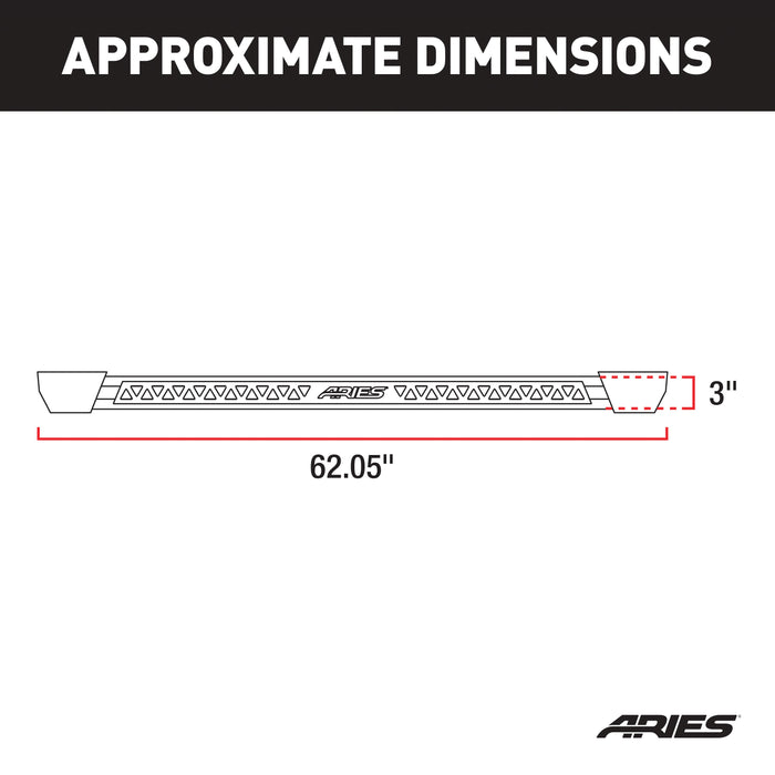 ARIES 2074142 ARIES 2074142 Black Steel Rocker Step Guard Running Boards; Select Nissan Xterra - Truck Part Superstore