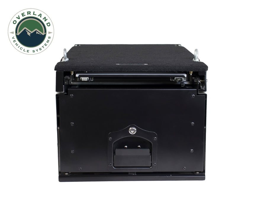 Overland Vehicle Systems 21010201 Cargo Box With Slide Out Drawer & Working Station Size Black Powder Coat Universal Overland Vehicle Systems - Truck Part Superstore