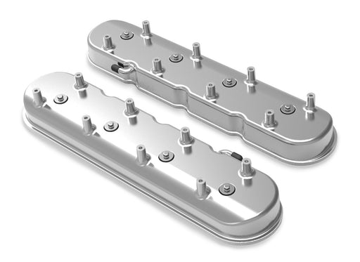 Holley 241-96 Valve Covers; Tall Style; LS For Dry Sump Apps; Polished Finish; - Truck Part Superstore