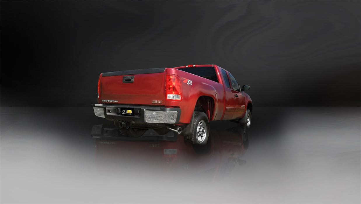 Corsa Performance 24896 3.0 Inch Cat-Back Sport Single Side Exit Exhaust 4.0 Inch Slash Cut Polished Tip 07-10 Silverado/Sierra 2500 Extended Cab/Long Bed 6.0L V8 157.5 Inch WB Stainless Steel dB by Corsa Performance - Truck Part Superstore