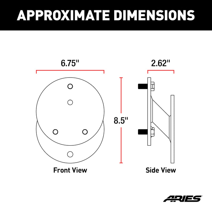 ARIES 25630AB Jeep Wrangler JK Spare Tire Relocation Carrier - Truck Part Superstore