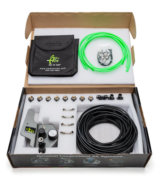 Up Down Air 269-0717 Jeep JK Tire Inflator System 4 Tire For 07-18 Wrangler JK 2/4 Door W/Engine Mount With Box, Fittings, Hoses and Storage Bag Black UP Down Air - Truck Part Superstore