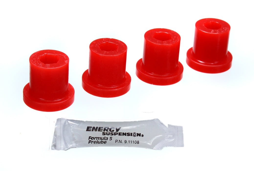 Energy Suspension 2.2118R Shackle Bushing Set; Red; w/Aftermarket Shackles; Performance Polyurethane; - Truck Part Superstore