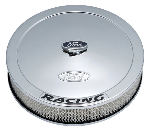 Ford Racing 302-351 Air Cleaner Kit Chrome Embossed Ford Logo with Black Lettering 13 Inch Diameter Ford Racing - Truck Part Superstore