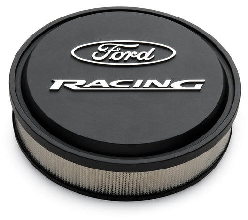 Ford Racing 302-380 Slant-Edge Alunimum Air Cleaner Kit Black Crinkle Raised/Milled Emblems 13 Inch Ford Racing - Truck Part Superstore