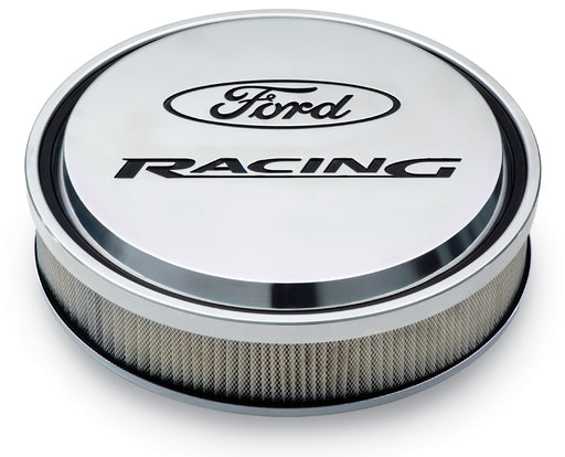 Ford Racing 302-383 Slant-Edge Alunimum Air Cleaner Kit Polished Recessed Painted Emblems 13 Inch Ford Racing - Truck Part Superstore