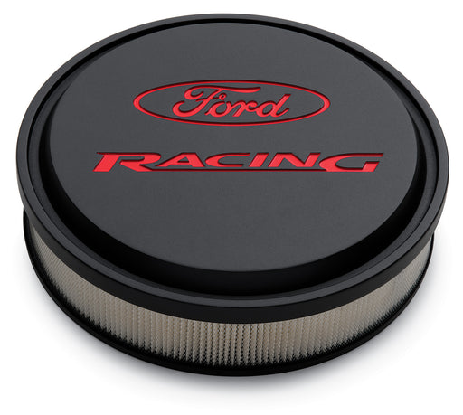 Ford Racing 302-385 Slant-Edge Alunimum Air Cleaner Kit Black Crinkle Recessed Red Emblems 13 Inch Ford Racing - Truck Part Superstore