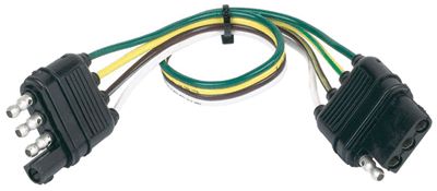 Husky Towing 30312 Fits 4 Wire Flat Plug 12 Inch Length Single - Truck Part Superstore