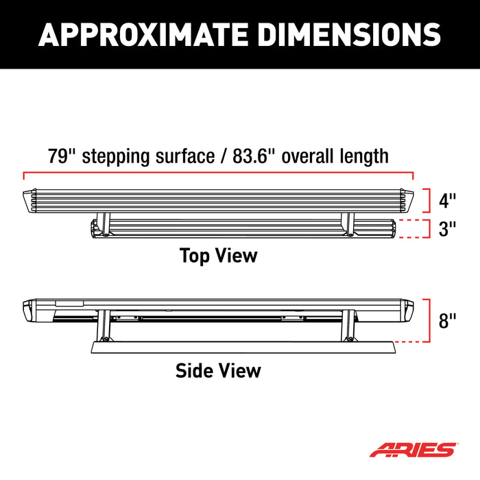 ARIES 3047952 ActionTrac 83.6in. Powered Running Boards; Select Toyota Tundra Crew Cab - Truck Part Superstore