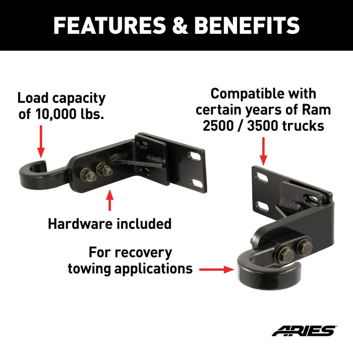 ARIES 35-5TOW ARIES 35-5TOW Dodge; Ram 2500; 3500 Truck Bull Bar Tow Hooks - Truck Part Superstore