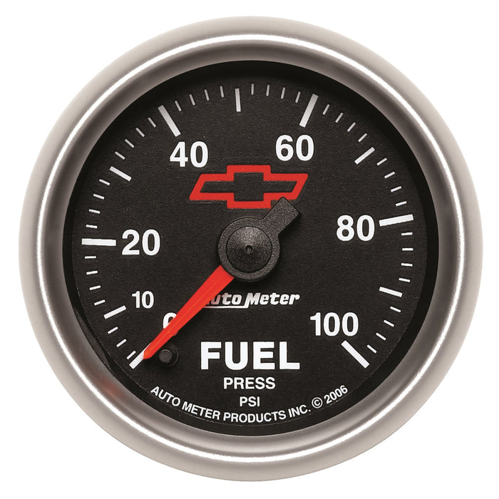 AutoMeter 3663-00406 GAUGE; FUEL PRESSURE; 2 1/16in.; 100PSI; DIGITAL STEPPER MOTOR; CHEVY RED BOWTIE - Truck Part Superstore