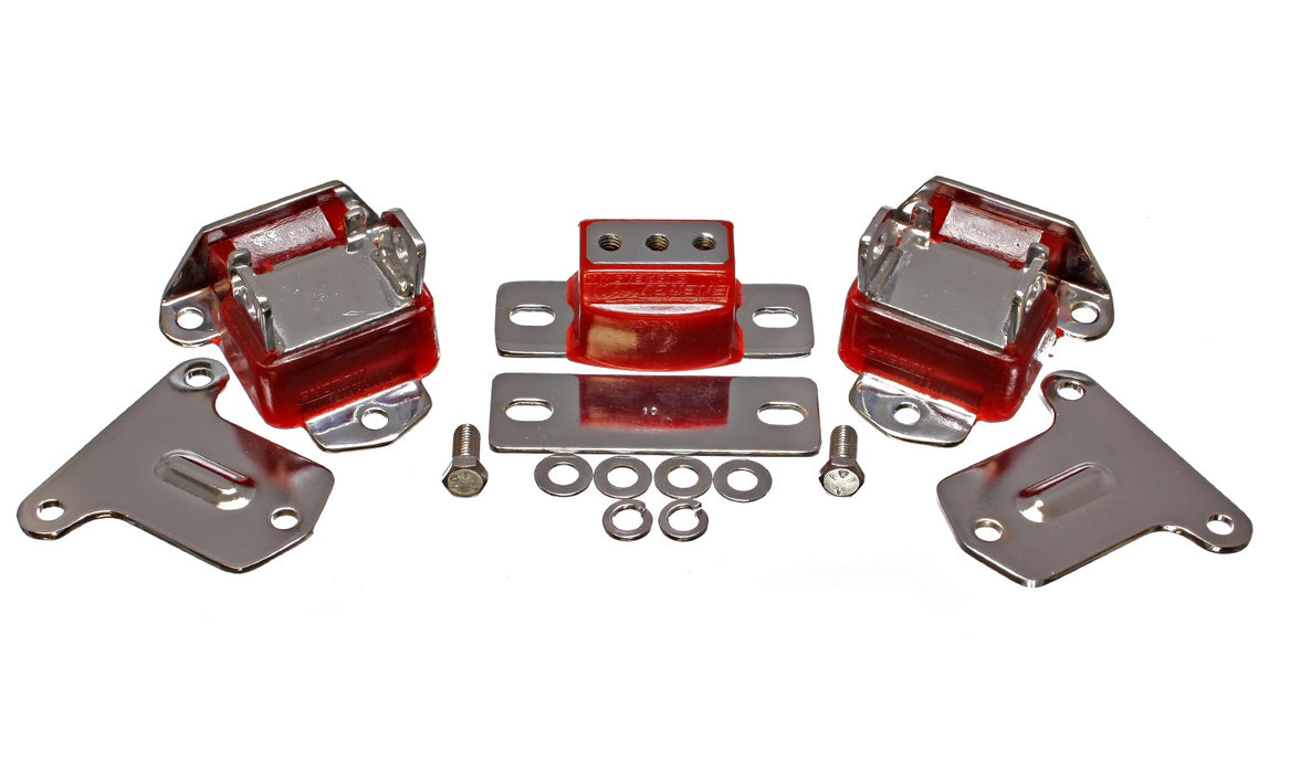Energy Suspension 3.1134R Motor And Transmission Mount; Red; Chrome Finish; Performance Polyurethane; - Truck Part Superstore