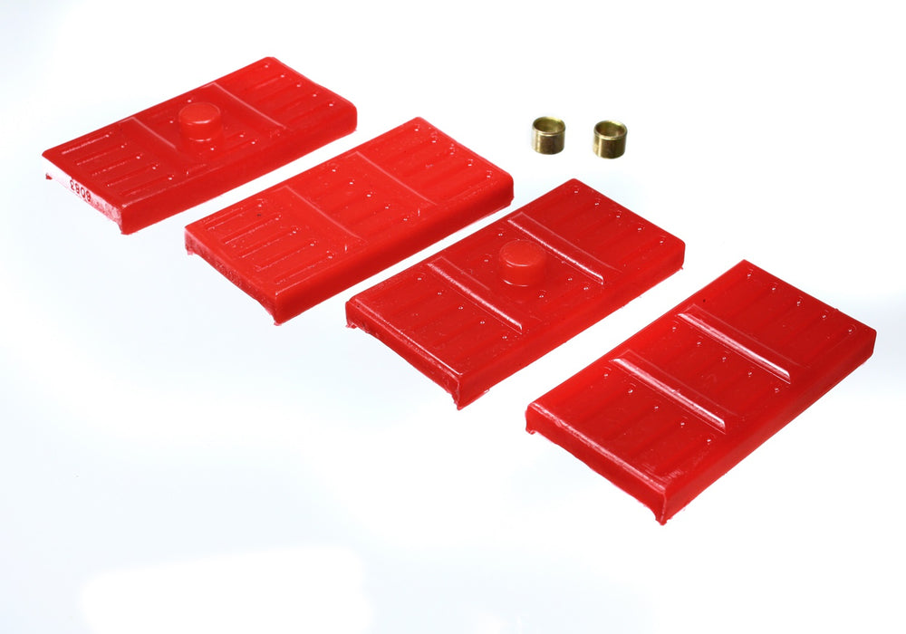 Energy Suspension 3.6113R Universal Leaf Spring Pad; Red; Rear; Performance Polyurethane; - Truck Part Superstore