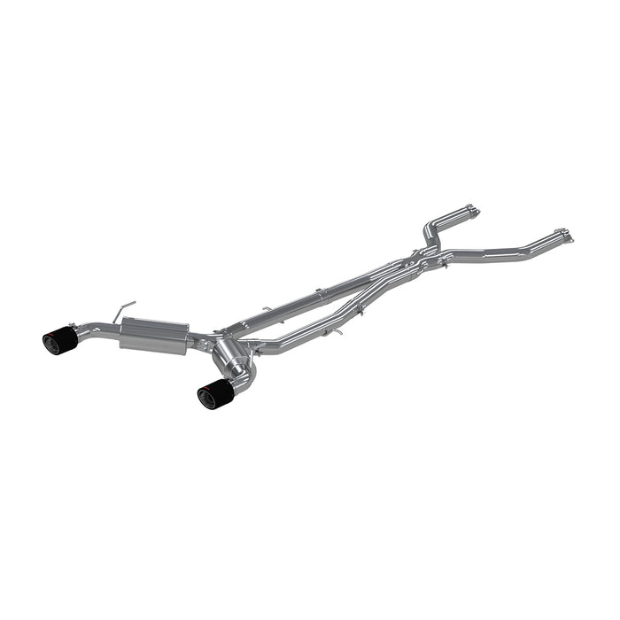 MBRP S44003CF 3 Inch Cat Back Exhaust System Dual Rear For 16-22 Infiniti Q50 3.0L RWD/AWD T304 Stainless Steel With Carbon Fiber Tips MBRP - Truck Part Superstore