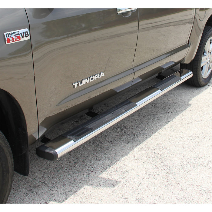 ARIES 4444031 6in. x 85in. Polished Stainless Oval Side Bars; Select Toyota Tundra - Truck Part Superstore
