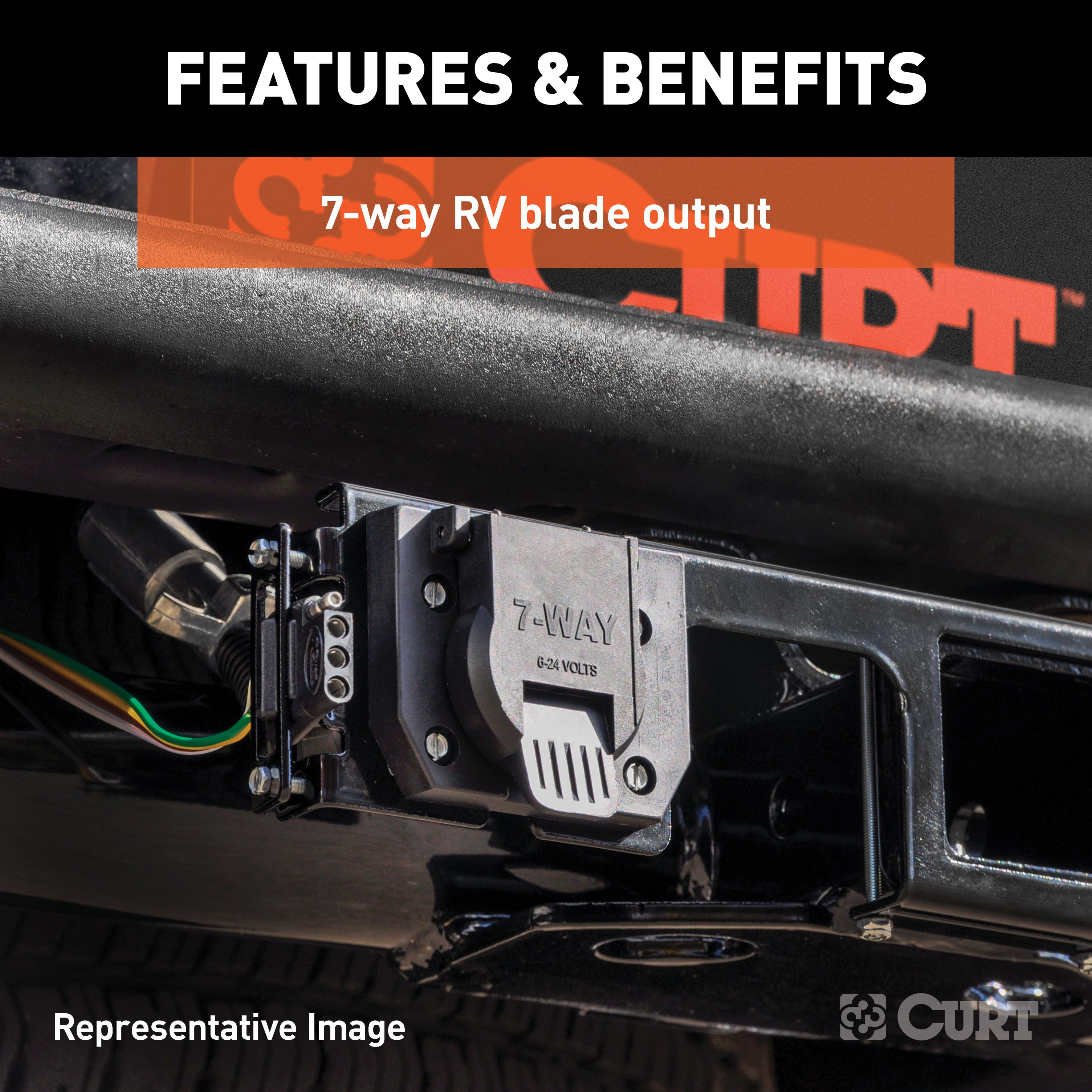 CURT 56366 Custom 7-Way RV Blade; Select Honda Pilot; Ridgeline; OEM Tow Package Required - Truck Part Superstore