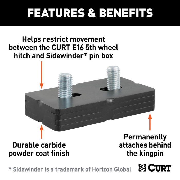 CURT 16991 CURT 16991 E16 5th Wheel Wedge Kit for Rotating Pin Box - Truck Part Superstore