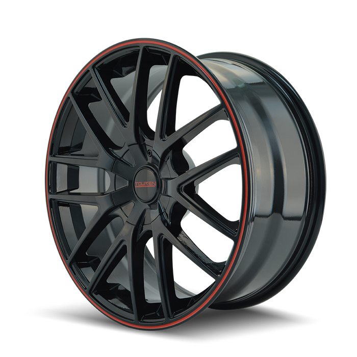 TOUREN 3260-8811BR TR60 (3260) BLACK/RED RING 18X8 5x110/5x115 40MM 72.62MM - Truck Part Superstore