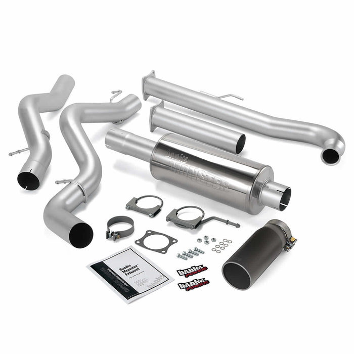 Banks Power 48630-B Monster Exhaust System; S/S-Black Tip-2001-04 Chevy 6.6L Ec/Cclb - Truck Part Superstore